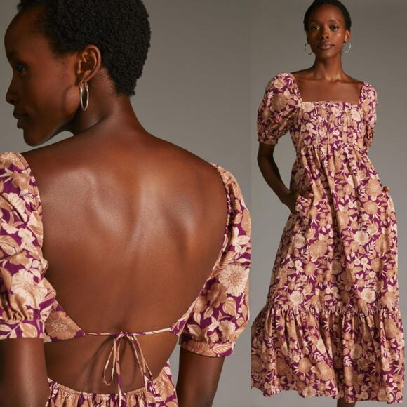 Favorite Daughter | NWT The Mirka Floral Open Back Peasant Fall Maxi Dress 0 - Picture 2 of 15